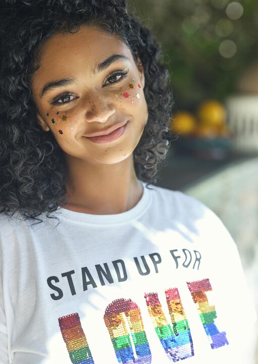 Stand Up For Love Tee & Short Set  image number 4.0
