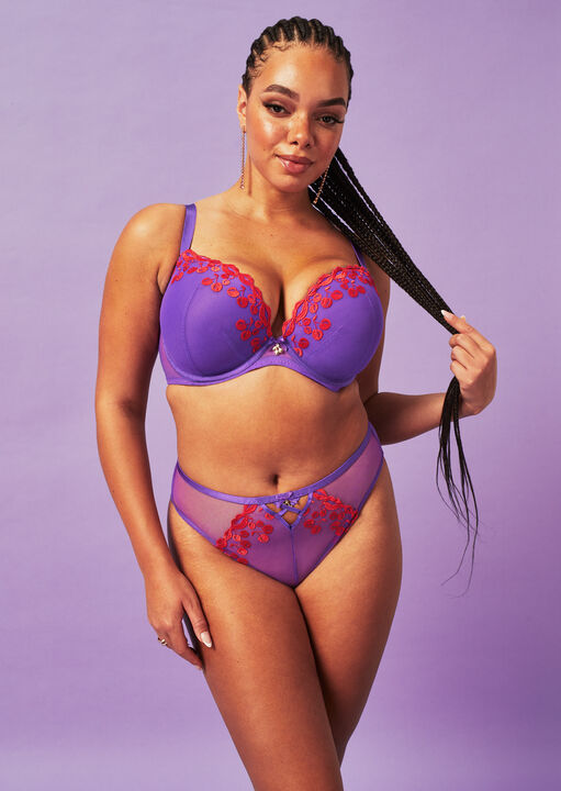 Cherry Kiss Padded Plunge Bra image number 5.0