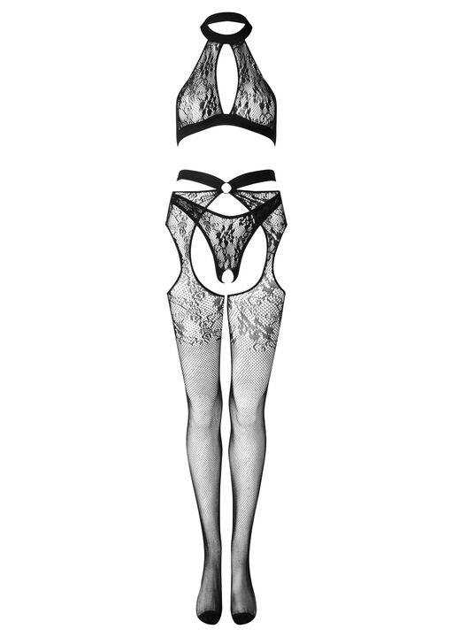 Beneath The Sheets Crotchless Bodystocking Set image number 4.0