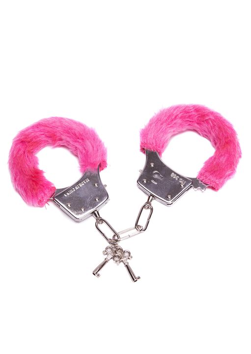Hot Pink Faux Fur Handcuffs image number 0.0