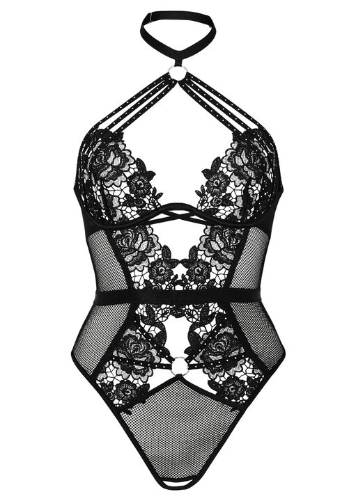 Moment Guipure Lace Crotchless Lingerie Body image number 4.0