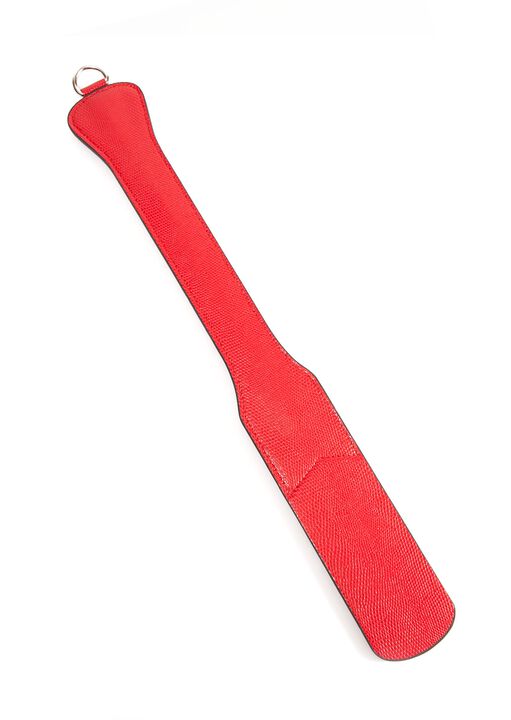 Red Faux Leather Triple Heart Spanker image number 2.0