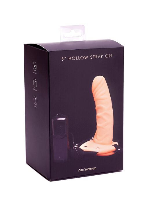 5” Realistic Hollow Vibrating Strap On image number 5.0
