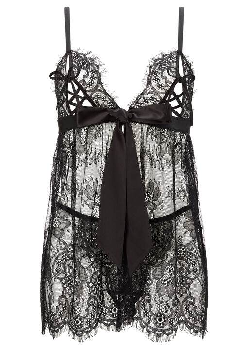 Place In My Heart Lace Crotchless Babydoll 2 Piece Set image number 5.0