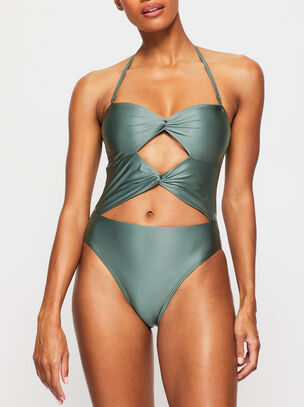 Swim Solid Collections Swimsuit - Dark Green