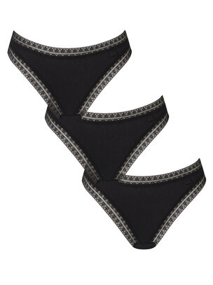 3 Pack Cotton Brazilian - Black