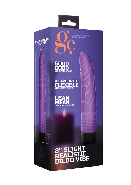 8 Inch Slight Realistic Purple Dildo Vibrator image number 2.0