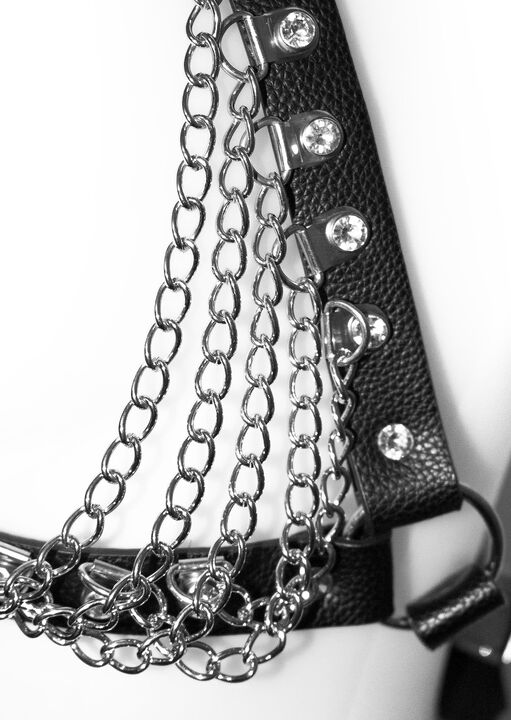 Diamante and Chain Bra Harness image number 1.0