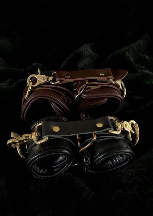 Coco de Mer Leather Wrist Cuffs image number 3.0