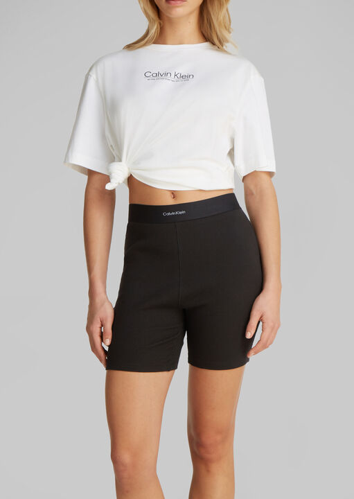 Cotton Stretch Rib Bike Shorts image number 1.0