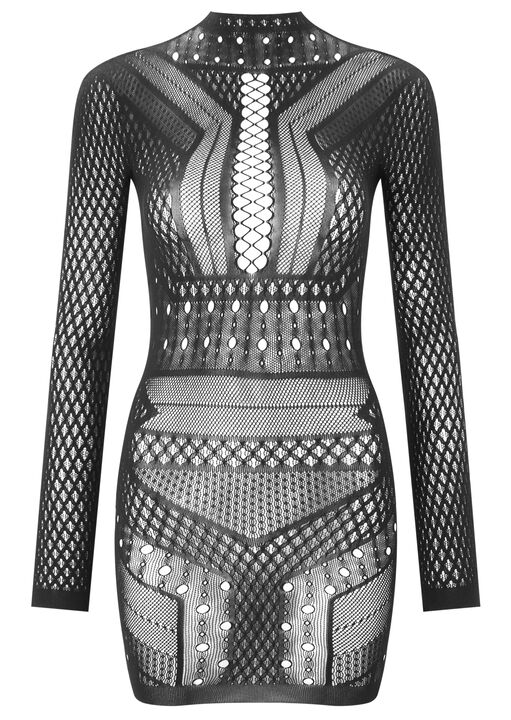 Janelle Lace Mini Fishnet Dress image number 5.0