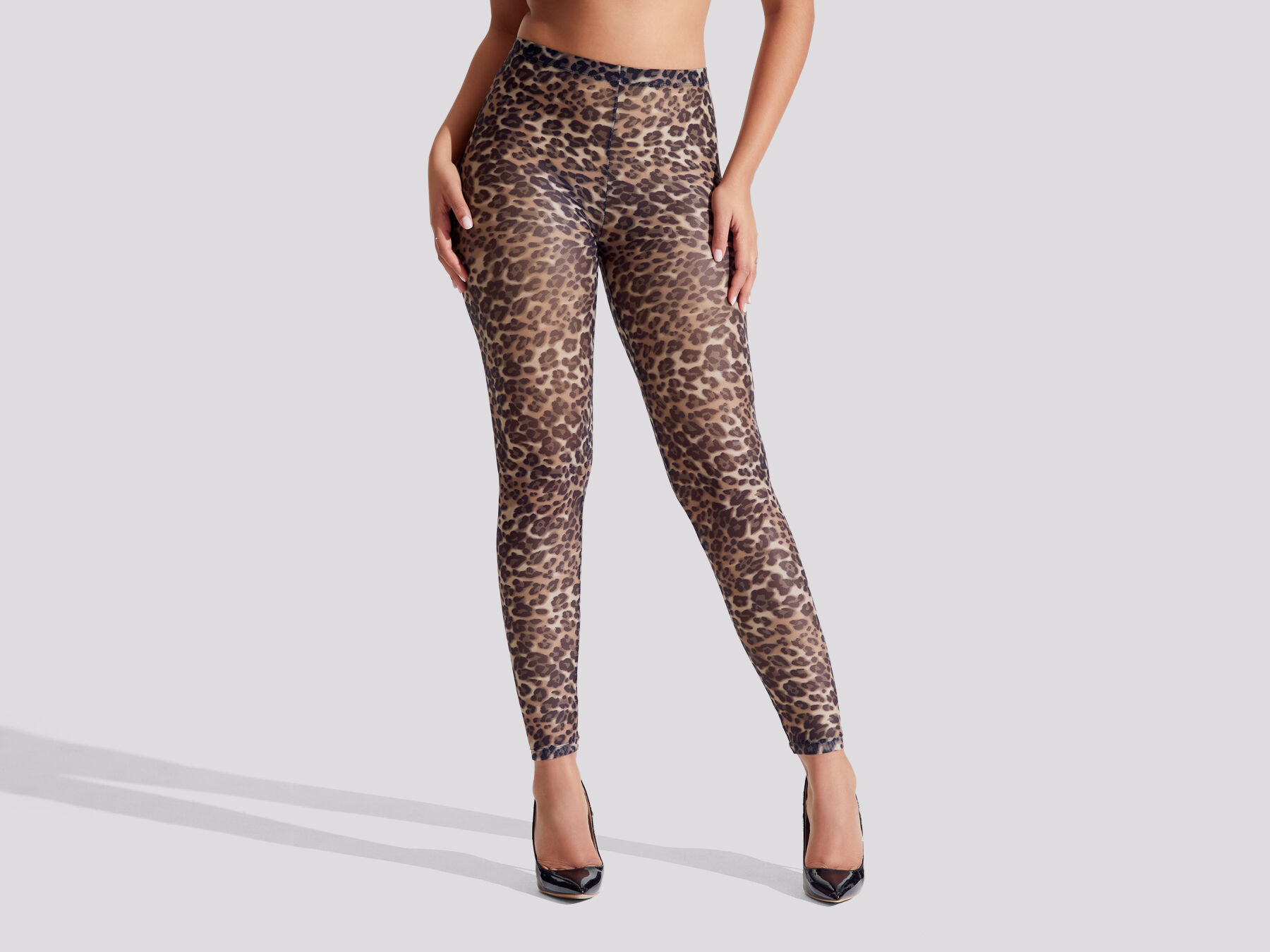 Mesh sale leopard leggings