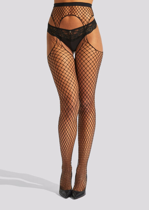 Large Fishnet Crotchless Tights image number 1.0