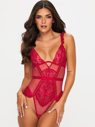 Entice Me Crotchless Teddy