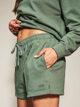 Knickerbox Jessica Cotton Sweat Shorts - Dark Green