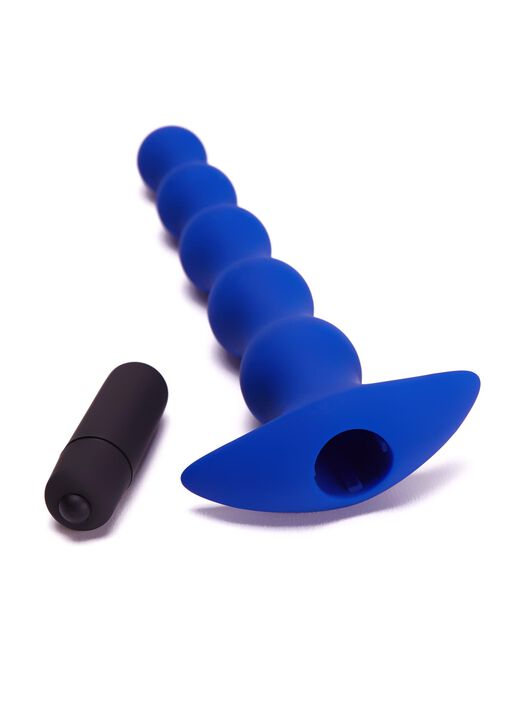 Silicone Vibrating Graduated Anal Beads with Removable Bullet image number 1.0