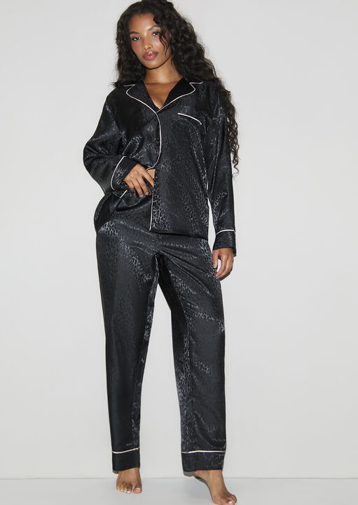 Signature Satin Pyjama Shirt & Trousers Set image number 2.0