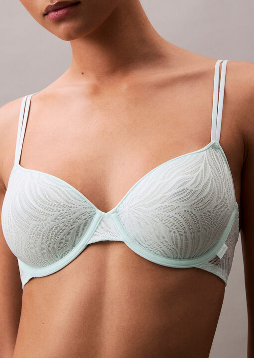 Sheer Marquisette Lace Demi Plunge Bra image number 3.0