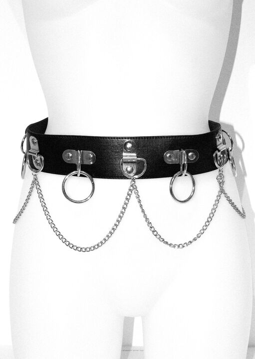 Bondage Belt with Link and Chain Detail image number 2.0
