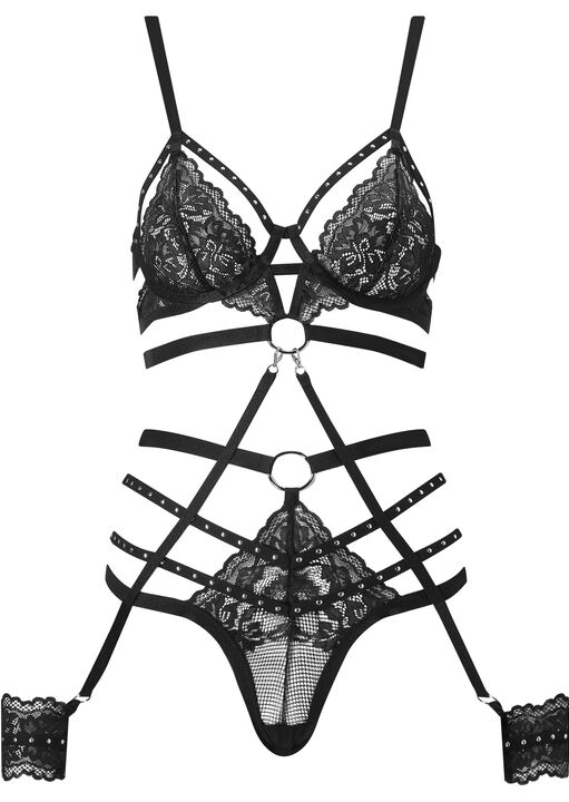 Badly Behaved Lace Crotchless Set image number 5.0