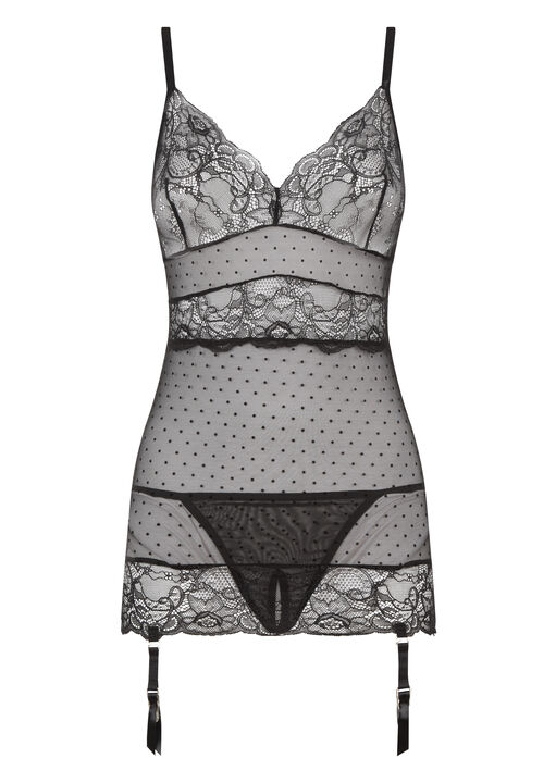 The Scandalous Chemise Crotchless Set image number 8.0