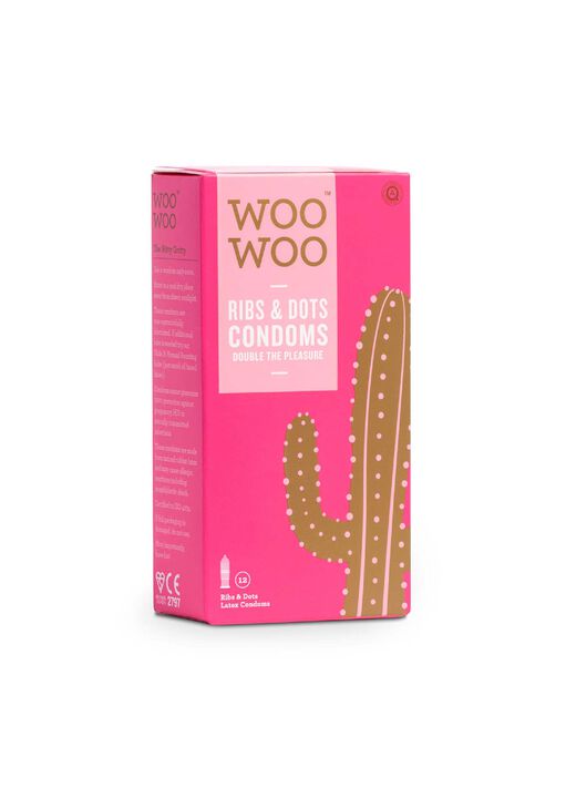Woo Woo Ribs & Dots Condoms 12 Pack image number 0.0