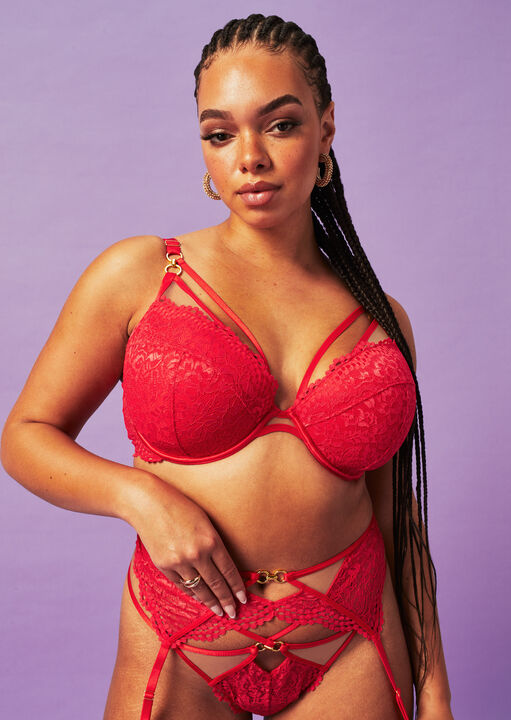 Lovers Lace Padded Plunge Bra image number 1.0