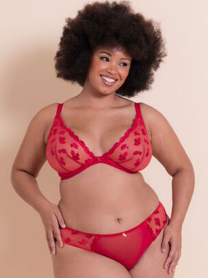 Pucker Up Plunge Bra - Red