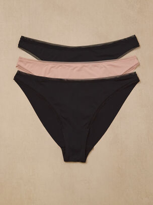 3 Pack Micro High Leg Brief - Black