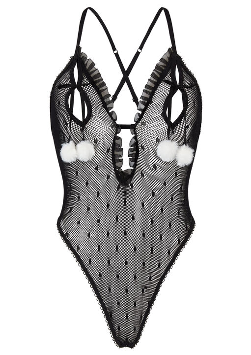 Bedroom Bunny 2 Piece Peek-A-Boo Crotchless Body with Ears image number 5.0