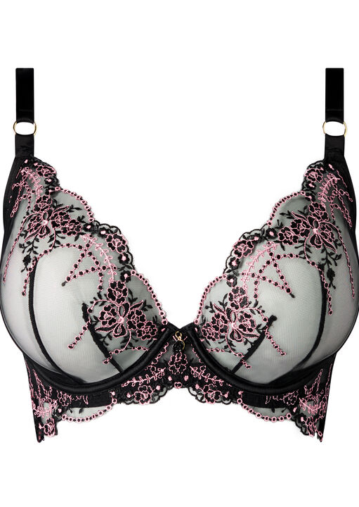 Idolising Embroidered Non Padded Plunge Bra image number 9.0