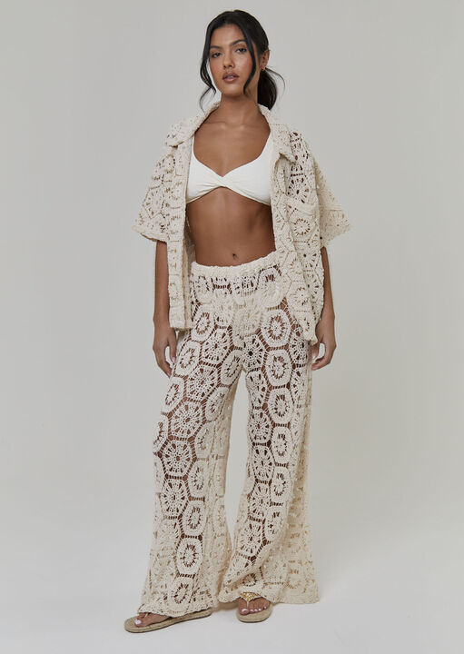 Crochet Wide Leg Trouser  image number 0.0