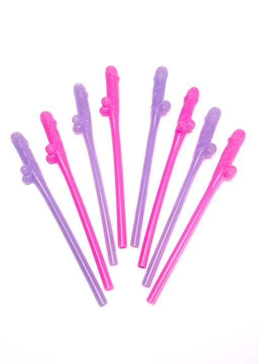 Ann Summers Willy Drinking Straws Novelty Gift - Pack Of 8,