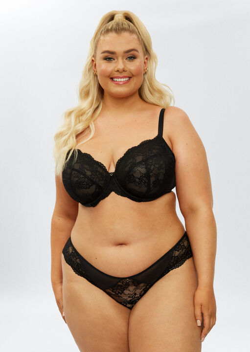 Ann Summers Black Sexy Lace Fuller Bust Non Padded Plunge Bra, 42Gg - Image 2