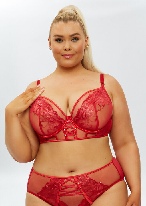 Ann Summers The Bombshell Fuller Bust Bra, Red 34Dd
