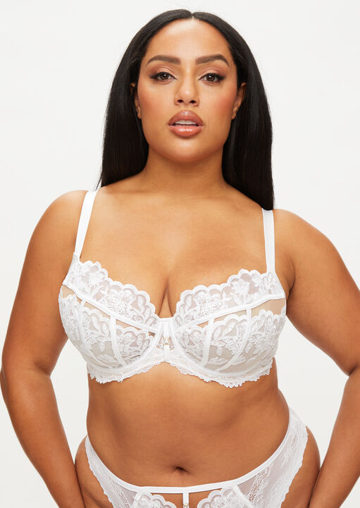 Ann Summers White Icon Sequin Fuller Bust Non Padded Balcony Bra, 44Ff