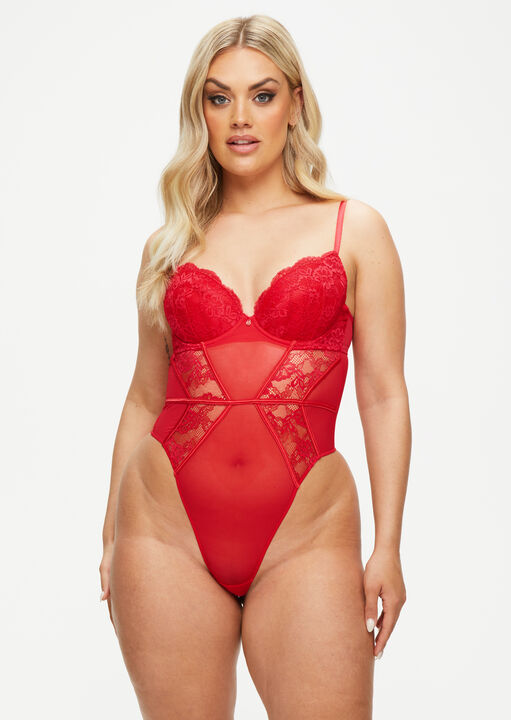 Ann Summers Sexy Lace Body, Red Size 20 D/Dd