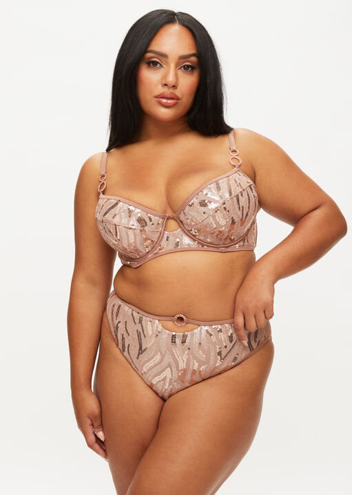 Ann Summers Coast Fuller Bust Bikini Top, Gold 34Dd