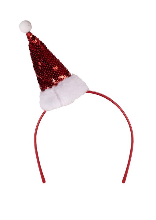 Ann Summers Red Sequin Santa Hat Christmas Headband With Faux Fur Trim,