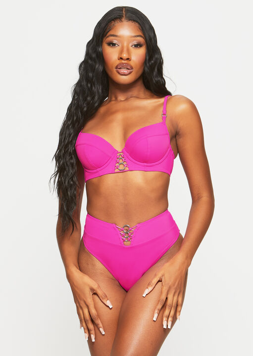 Ann Summers Miami Dreams Underwired Bikini Top, Bright Pink 32C