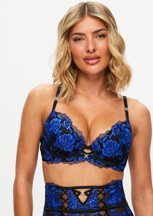 Ann Summers Black Endless Attraction Padded Plunge Bra, /Blue 32A