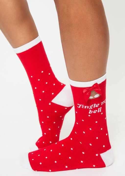 Ann Summers Red Jingle Bell Socks,