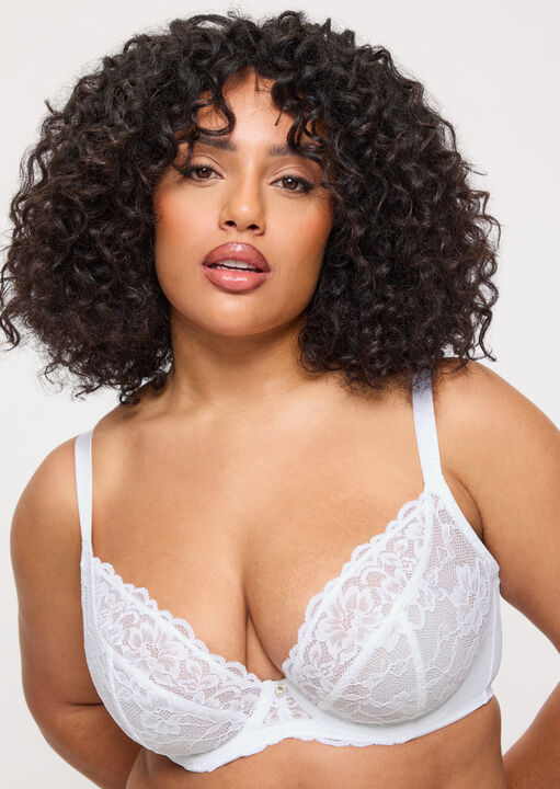 Ann Summers White Sexy Lace Fuller Bust Non Padded Plunge Bra, 36Dd