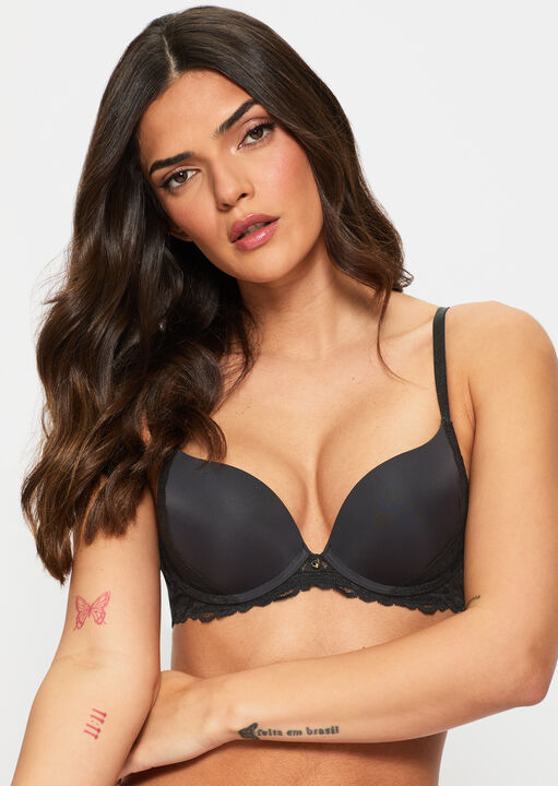 Ann Summers Black Sexy Lace Smoothing Plunge Bra, 32C