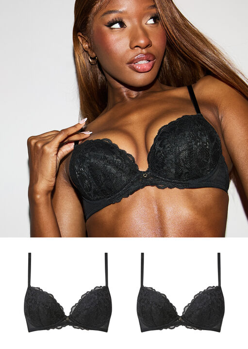 Ann Summers Sexy Lace Padded Plunge 2pp Black A-G Cup, Black, Size 36G, Women - Image 3