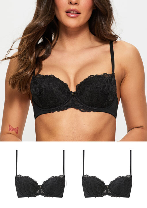 Ann Summers Sexy Lace Padded Balcony Bra 2 Pack, Black, Size 34Ff, Women - Image 4