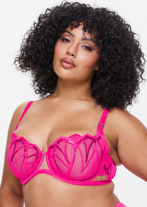 Ann Summers Pink Desiring Decadence Non Padded Balcony Bra, Bright 36Dd