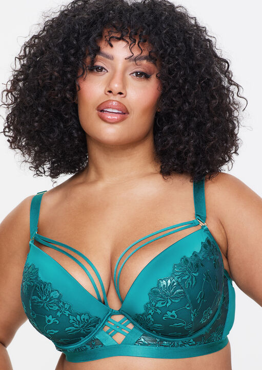 Ann Summers Teal Mirage Fuller Bust Padded Plunge Bra, 32F - Image 1