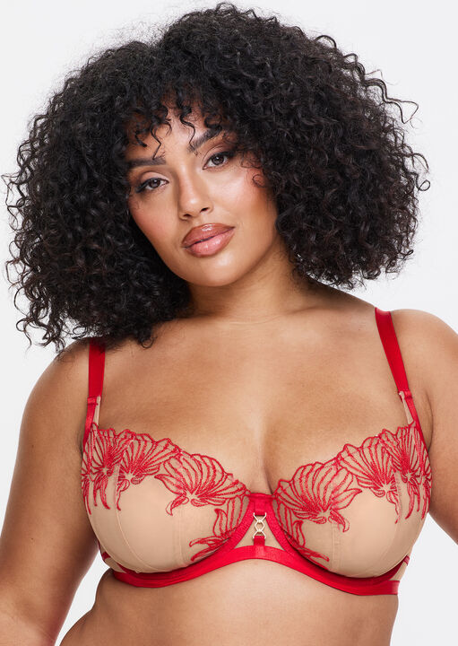 Ann Summers Red Incensing Non Padded Fuller Bust Balcony Bra, 32Dd
