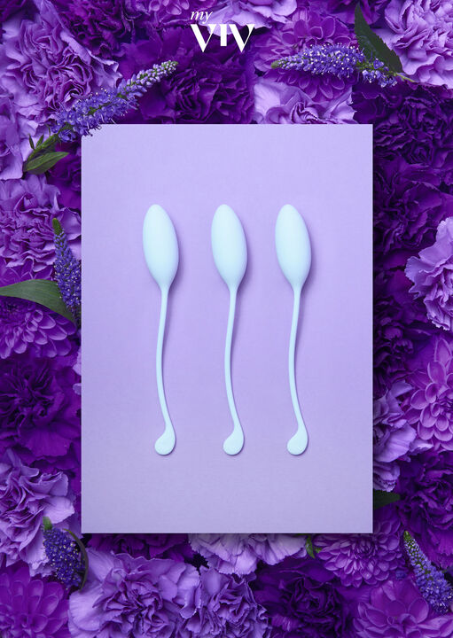 My Viv Turquoise Weighted Silicone Pelvic Floor Trainer 3 Piece Set,